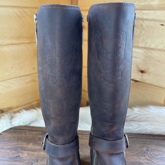 Harley-Davidson brown leather motorcycle boots - Picture 9 of 16